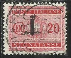 ITALIA REGNO ITALY KINGDOM 1944 REPUBBLICA SOCIALE ITALIANA RSI TASSE TAXES SEGNATASSE FASCIO CENT. 20 USED CENTRATO - Segnatasse