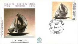 FRANCE  Yvert 2494 FDC 1er Jour, Oeuvre De ANTOINE PEVSNER - 1980-1989