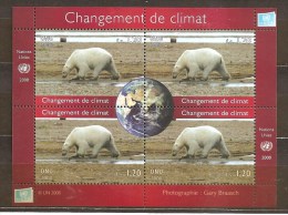 UNITED NATIONS GENEVA 2008 CLIMATE CHANGE SHEETLET MNH - Neufs