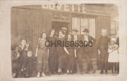 CARTE PHOTO - DEVANTURE COMMERCE BUVETTE - COIFFE BRETONNE DE CHATEAUNEUF DU FAOU - FETES DE KERUSEUN 29 FINISTERE - Châteauneuf-du-Faou