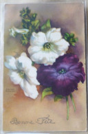 Cpa RARE Litho Illustrateur HWB ALABASTER 4437 JMPORT Hannes PETERSEN Bouquet Fleur Petunia - Petersen, Hannes