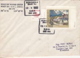 SAINT PAUL VILLAGE, MAPLE LEAF STAMPS, MOULD BAY N.W.T. SPECIAL POSTMARKS ON COVER, 1993, CANADA - Cartas & Documentos