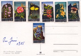 SAN MARINO - 7 Sondermarken Auf Ansichtskarte - Storia Postale