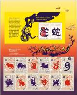 Christmas Island (Australia) 2013 - Année Du Serpent, Zodiac - Feuillet Neufs // Mnh - Mint Stamps