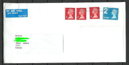 GREAT BRITAIN England 2014 Air Mail Cover To Estland Estonia Estonie Queen Elizabeth Stamps - Lettres & Documents