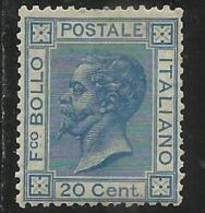 ITALIA REGNO ITALY KINGDOM 1867 EFFIGIE RE VITTORIO EMANUELE II CENTESIMI 20 TORINO MLH  BEN CENTRATO SIGLED FIRMATO - Ungebraucht