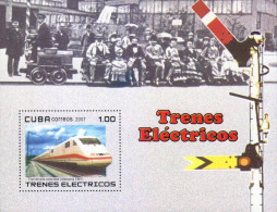 G)2007 CARIBE, OLD TRAIN-SIGNS, ELECTRIC TRAINS, HIGH-SPEED TRAIN (GERMANY 1991), S/S, MNH - Usati