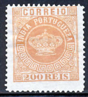 !										■■■■■ds■■ India 1877 AF#55* Crown 200 Réis Carmine Fournier FORGERY (D-0193) - Inde Portugaise