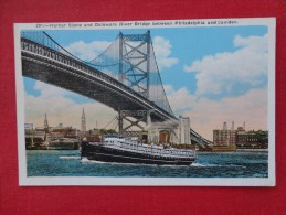 - New Jersey > Camden ( Harbor Scene Delaware River Bridge Between Philadelphia & Camden   Not Mailed -- Ref 1308 - Camden