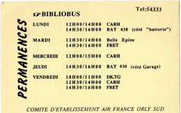 CALENDRIER AIR FRANCE  COMITE D'ETABLISSEMENT ORLY SUD Permanences  Bibliobus  Calendrier 1991 - Andere & Zonder Classificatie