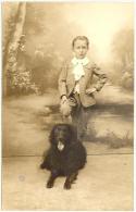 Carte Photo - Jeune Garçon Avec Son Chien Villa Rêve Cottage Andrésy - Andresy