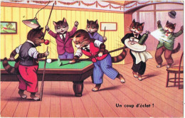 Partie De Billard   CHATS   1959 - Animaux Habillés