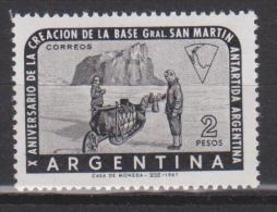 Argentine N° 646 *** 10ème Ann De La Base Antarctique "Général Saint Martin" - 1961 - Unused Stamps