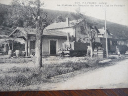 CPA  Pavezin. La Station Du Chemin De Fer Au Col De Pavezin. Train Locomotive . Loire - Autres & Non Classés