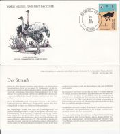 BIRDS, OSTRICH, WWF- WORLD WILDLIFE FUND, COVER FDC WITH ANIMAL DESCRIPTION SHEET, 1978, NIGER - Autruches