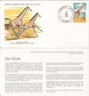 GIRAFFE, WWF- WORLD WILDLIFE FUND, COVER FDC WITH ANIMAL DESCRIPTION SHEET, 1978, NIGER - Giraffes