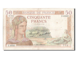 Billet, France, 50 Francs, 50 F 1934-1940 ''Cérès'', 1936, 1936-05-28, TB+ - 50 F 1934-1940 ''Cérès''