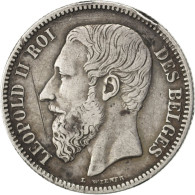 Monnaie, Belgique, Leopold II, 2 Francs, 2 Frank, 1866, TTB, Argent, KM:30.1 - 2 Frank