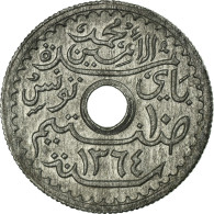 Monnaie, Tunisie, Muhammad Al-Amin Bey, 10 Centimes, 1945, Paris, SUP, Zinc - Tunisia