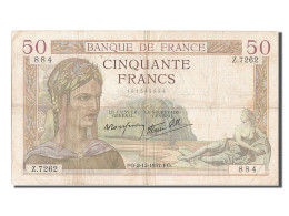 Billet, France, 50 Francs, 50 F 1934-1940 ''Cérès'', 1937, 1937-12-02, TB - 50 F 1934-1940 ''Cérès''