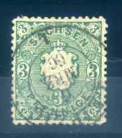 GERMANY SAXONY - 1863, 3PF GREEN - Saxony