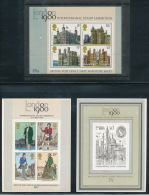 United Kingdom, 1980. Stamp Expo London 1980. Set Of The 3 First Minisheets  In Britain, MNH (**) - Blokken & Velletjes