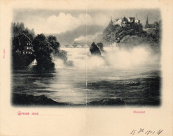 Suisse : Gruss Aus , Rheinfall ; Carte Double Dépliante  ( 2 Scans ) Précurseur - Andere & Zonder Classificatie