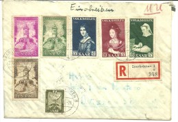 Sarre. Sobre Con Serie Circulada Por Correo Certificado - Covers & Documents