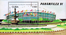 G)1991 CARIBE, STADIUM "SPORT CITY COLISEUM (COLISEO DE LA CIUDAD DEPORTIVA)", PANAMFILEX PHUILATELIC, S/S, MNH - Ungebraucht