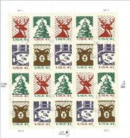 USA 2007 Christmas Knits Pane Of 20 X 41c USED SC 4207-10 YV 4001-04 MI 4318-21 SG 4791-94 - Ganze Bögen