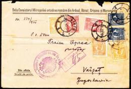 ROMANIA - Recom  Letter - BANAT SIBIU To Jugoslavia - 1924 - Covers & Documents
