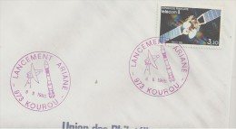 France, Satellite, , Fusée, "Ariane", Kourou - Enveloppe Complète  (N367) - Afrique