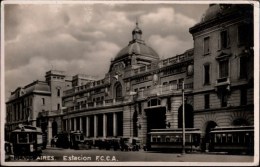 ! Old Postcard Argentina , Argentinien, Buenos Aires, Central Railway Station, Bahnhof, Gare, Tram - Argentine