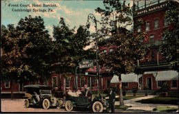 ! Old Postcard Hotel Bartlett, Cambridge Springs, USA, Pennsylvania, Cars, Voitures, Flag Cancel, Münster In Westfalen - Other & Unclassified