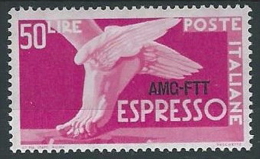 1952 TRIESTE A ESPRESSO 50 LIRE MH * - ED025-4 - Posta Espresso