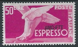 1952 TRIESTE A ESPRESSO 50 LIRE MH * - ED025-6 - Posta Espresso