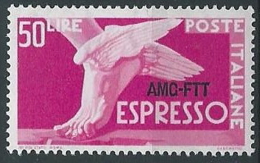 1952 TRIESTE A ESPRESSO 50 LIRE MH * - ED026-2 - Express Mail