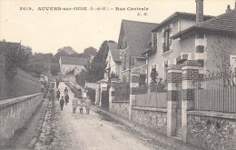 95 - AUVERS Sur OISE - Rue Centrale Pavillons Animation 1917 - Auvers Sur Oise