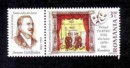 The First Yiddish Theatre In The World 1879 - Iasi Romania 2009 Stamps+ Label Left ,MNH - Nuevos