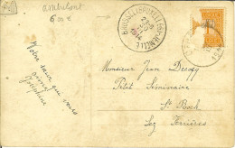 CP Avec Ambulant BRUSSEL ( BRUXELLES ) - JEMELLE   1914 - Ambulante Stempels