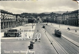 CARTE POSTALE SM  ANIMEE # ITALIE TURIN 1960 # PIAZZA VITTORIO VENETO # VOITURES TRAM CAR - Piazze