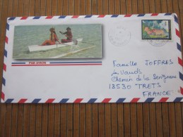 Lettre Illustration Recto-verso Polynésie Française CAD Manuel Envoi Hôpital Militaire Tahiti Secteur Postal 91 47 900 2 - Covers & Documents