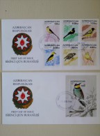 2 FDC Cover From Azerbaijan, 1996 Animals Fauna Birds Oiseaux Vogel - Azerbaïjan