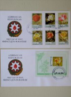 2 FDC Cover From Azerbaijan, 1996 Flora Roses - Azerbaïjan