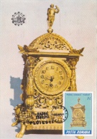 CLOCKS, PLOIESTI CLOCK MUSEUM, CM, MAXICARD, CARTES MAXIMUM, 1990, ROMANIA - Uhrmacherei