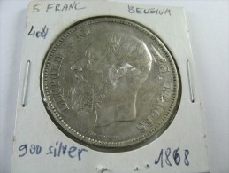 BELGIUM 5 FRANCS SILVER LEOPOLD  1868  COIN LOT 17 NUM 5 - 5 Frank