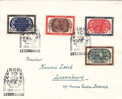 ONU - Nations Unies - Tracteurs - Luxembourg - Lettre De 1955 ° - Valeur 16 Euros - Briefe U. Dokumente