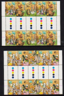 AUSTRALIA  2001 STAMP COLLECTING MONTH WILD BABIES COLOUR CONTROL GUTTER PAIRS FROM MID SHEET NHM ANIMALS BIRDS - Hojas, Bloques & Múltiples