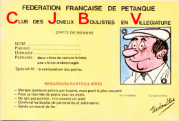 Fédération Française De Pétanque - Carte De Membre - Petanca