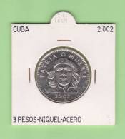 CUBA  3  PESOS  "ERNESTO CHE GUEVARA" Niquel-Acero KM#346a  2.002 SC/UNC   DL-7629 - Kuba